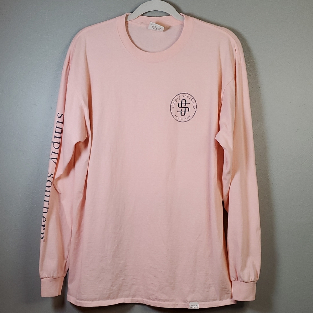 Simply Southern Long Sleeve Tee W/ Horse Picture On Back. Large